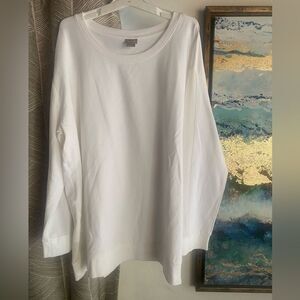 Chico's Zenergy Top Womens Size 3 (XL)  White Long Sleeves NWT